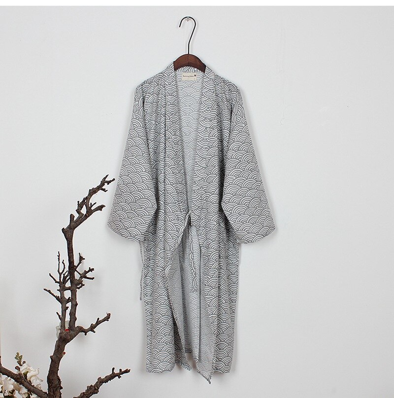 Japanse Traditionele Oude Samurai Stijl Mannen Gewaad Pyjama Zachte Losse Katoenen Linnen Badjas Kimono Hanfu Slaap Lounge Wear