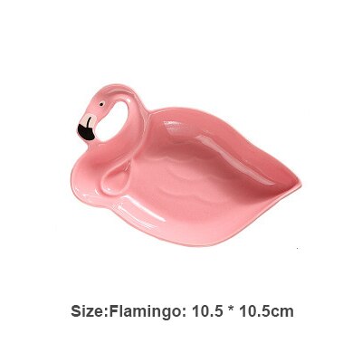 Europa Keramische Schotel Plaat Decoratieve Kleine Sieraden Lade Cactus Hand Vorm Opslag Plaat Ketting Snacks Dessert Gerechten Decor: S-Pink flamingo