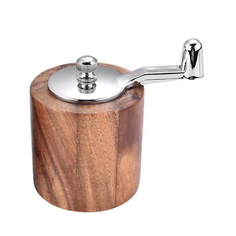 Wooden Salt and Pepper Grinder,2Pcs Acacia Salt&Pepper Grinder and Shaker Set One Pepper Mill and One Salt Shaker Wood Body with