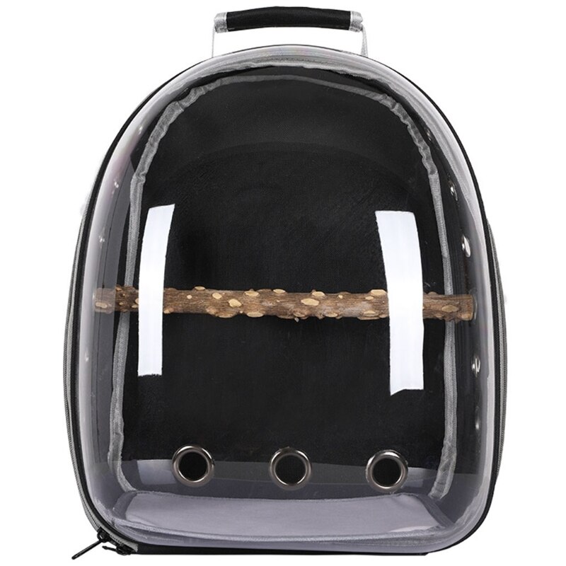 Bird Carrier Backpack, Bubble Bird Travel Carrier Backpack with Standing Perch: Black