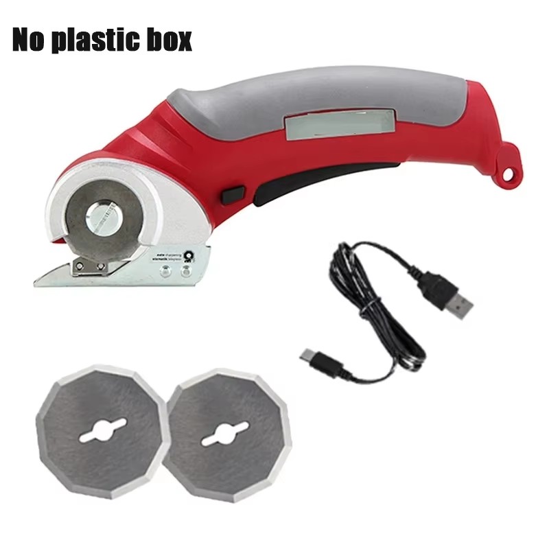 Cordless Electric Scissors 4.2V Multi Electric Cutter Shear For Cardboard Leather Fabric Cloth SewingCarpet Electr Cutting Tool: Red/Black
