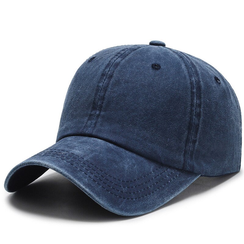 Baseball-lippis miesten snapback-lippis naisille yksiväriset lippalakit vintage-puuvillalippikset miehille luuurheilulippikset: Laivastonsininen