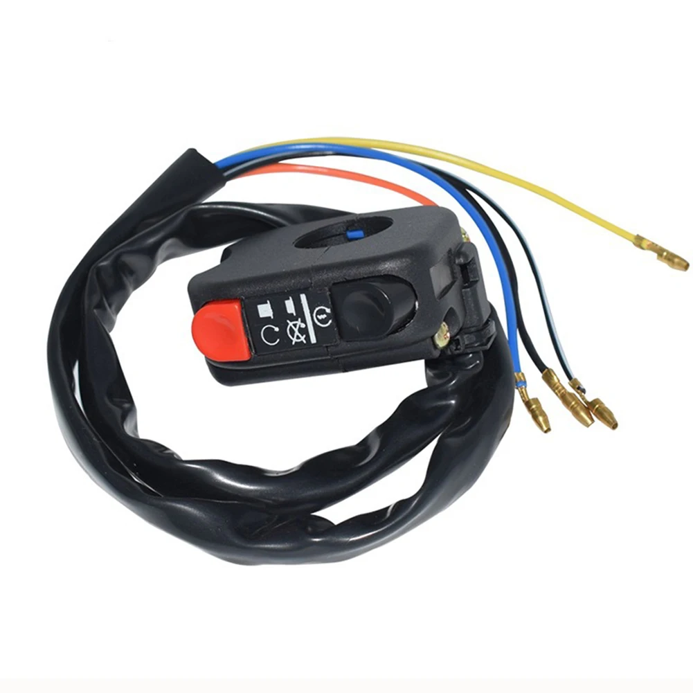 Interruptor de motocicleta de 7/8 ", montaje en manillar, botón de arranque y apagado, interruptor lateral de 12V para motocicletas ATV y Scooters: Default Title