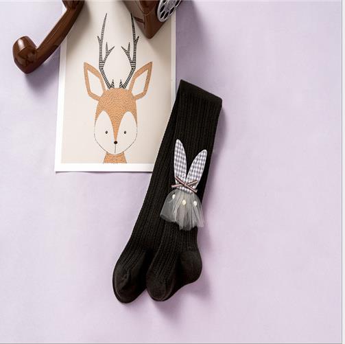 Marka Nowy niemowlę dziewczyny rajstopy dzianiny maluch dzieci bawełniane rajstopy antypoślizgowe bawełniane łuk stałe jesień na co dzień zima moda gorący 2019: czarny