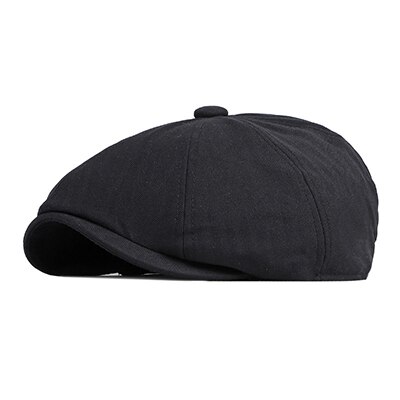 Gorras de estilo clásico para hombres y mujeres, sombrero británico Retro, sólido, pintor, literario, de algodón, irlandés, Italia: Negro