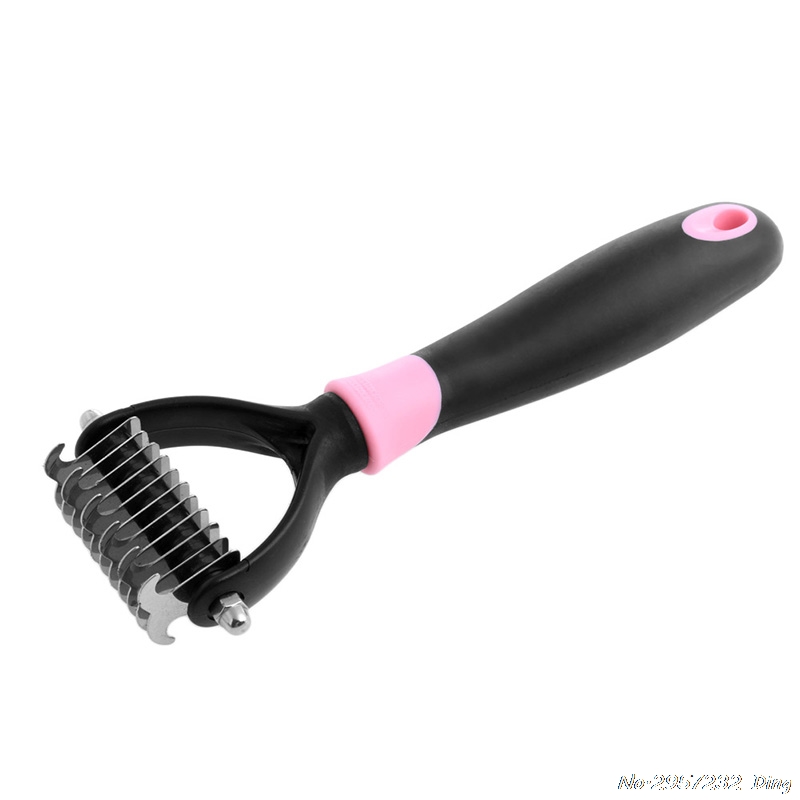 Tera Huisdier Bont Knot Cutter Verwijder Rake Grooming Vergieten Borstel Kam Rake Hond Kat HANG_SHOP: Roze