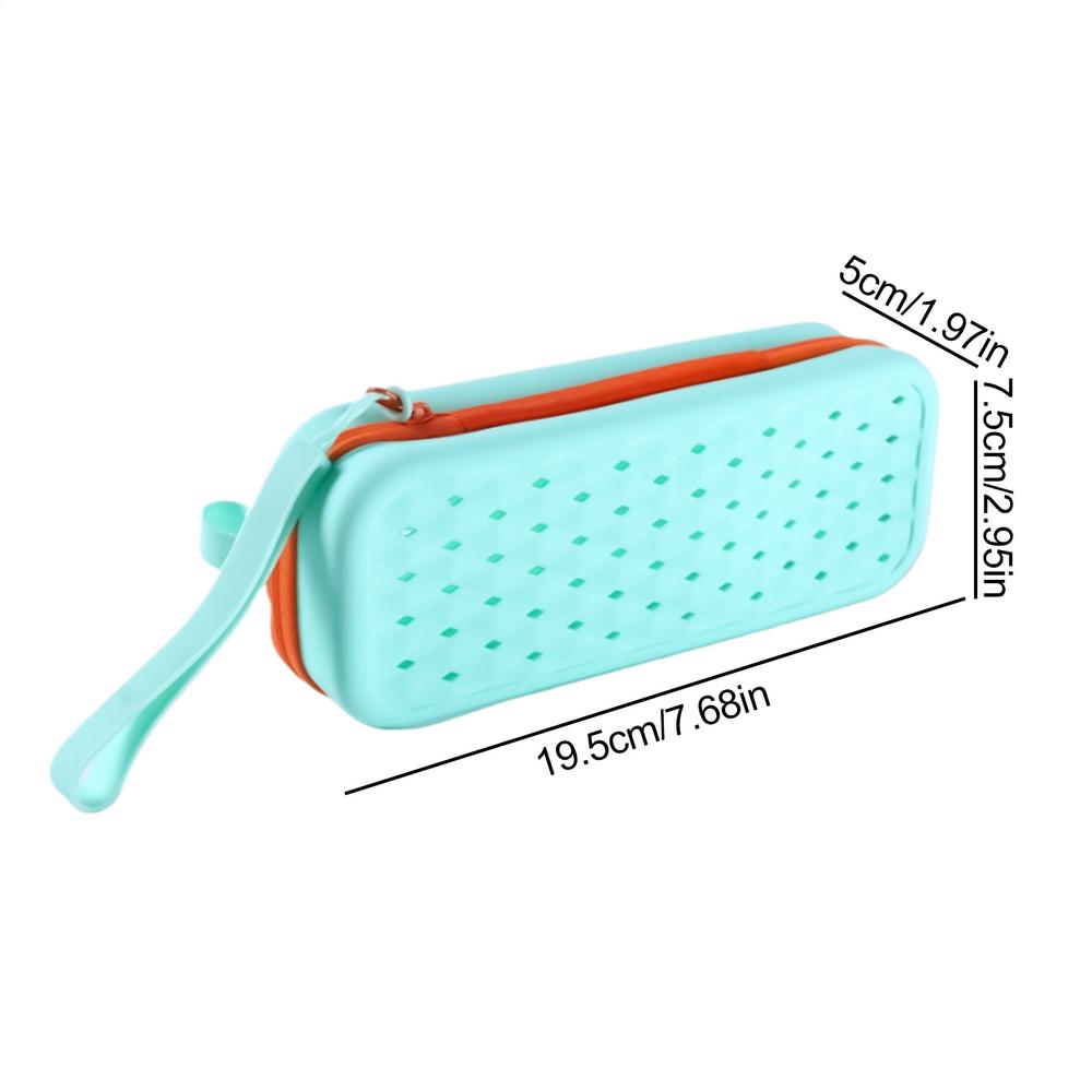 Silicone Goggle Case Swimming Goggles Storage Case with Drain Holes Water Sport Accessories Earplugs Organizer With Lanyard: green