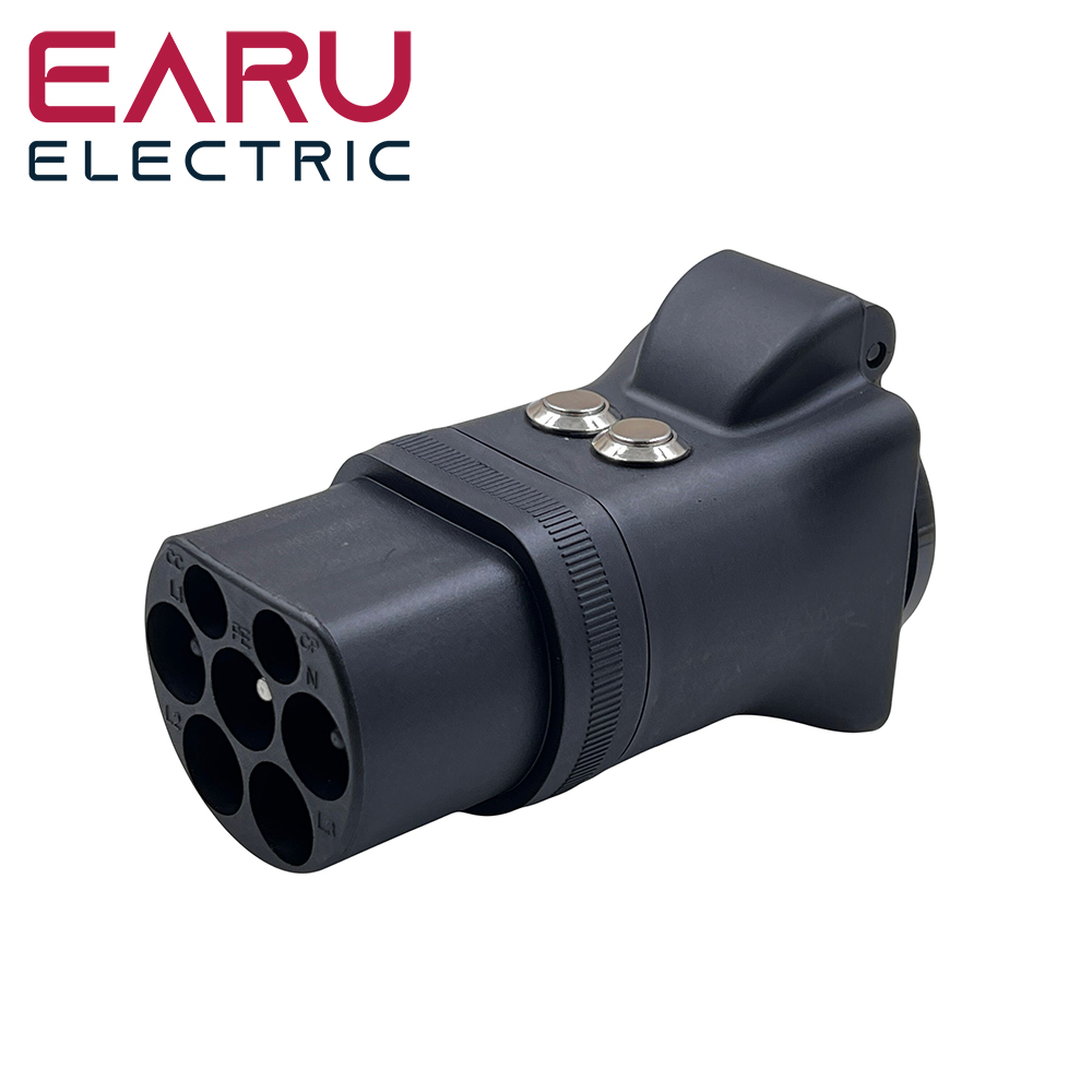 Mit Schalter Neue Tragbare 220 V Typ 2 Stecker auf Schuko Buchse EV Lade Adapter Für EV Ladegerät EV Stecker