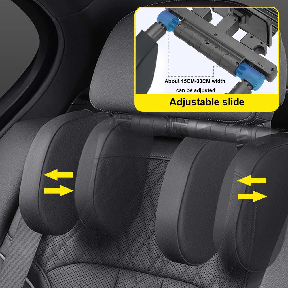 Auto-Kopfstützenkissen, Nackenkissen, seitliche Kopfstütze zum Schlafen, Memory-Schaum-Pad, Telefonhalterung, Halter, verstellbar, für Erwachsene und Kinder