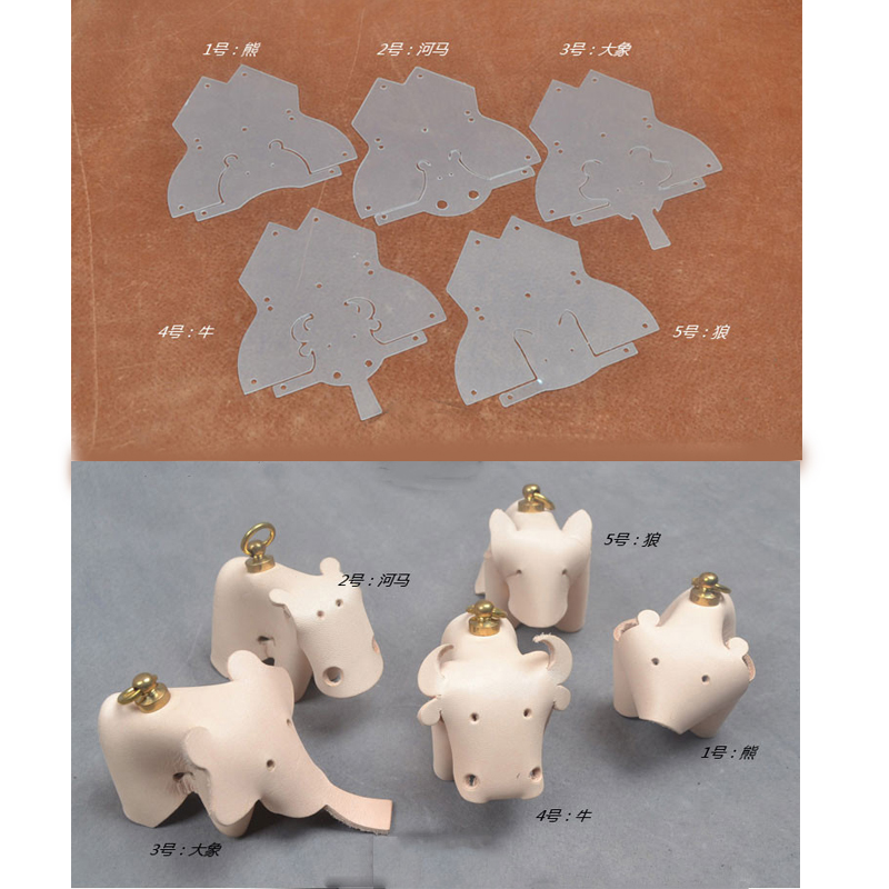 1 Set Sewing Pattern Pvc Template DIY Leather Sewing Pattern Pvc Template Leather Craft Making 5 Animal Style