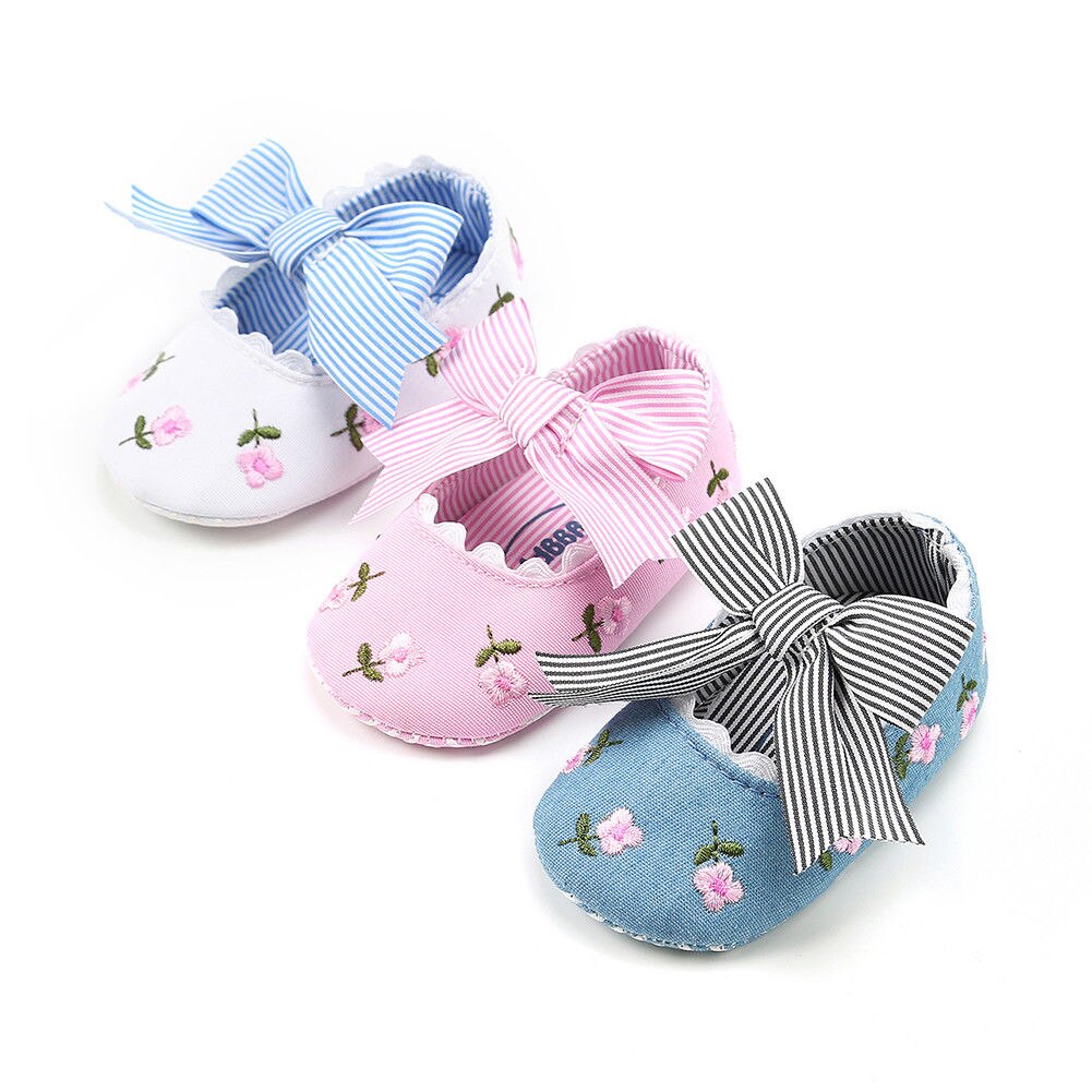 Pudcoco pige krybbe sko baby nyfødt lille barn pige krybbe sko barnevogn blød sål bomuld anti-slip sneakers