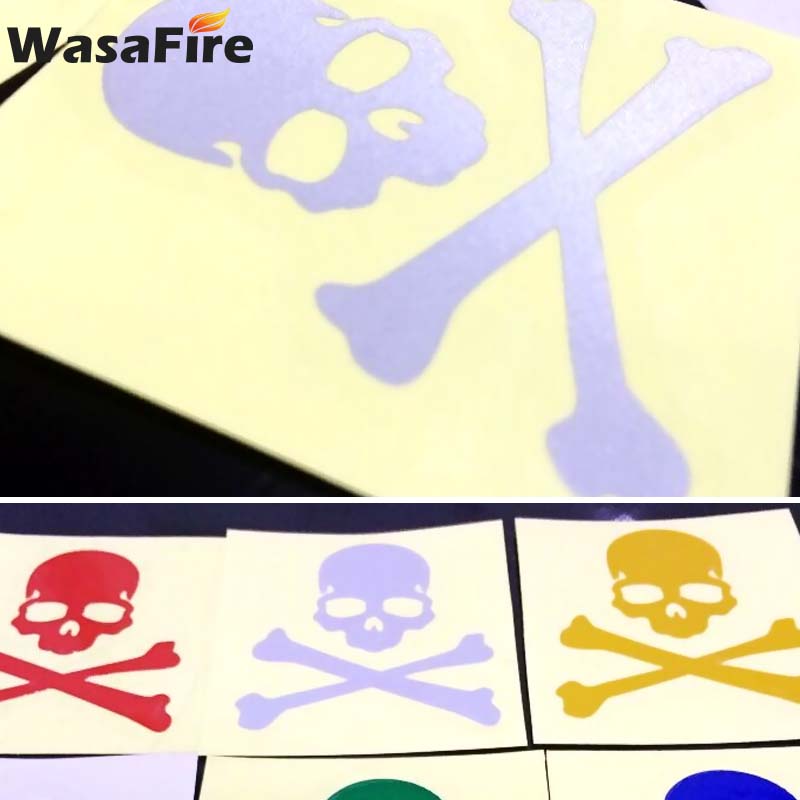 1pz Ciclismo Bici Adesivo Riflettente Fluorescente cranio Adesivi MTB fisso Ingranaggio Scheletro Decalcomanie Accessori per Biciclette