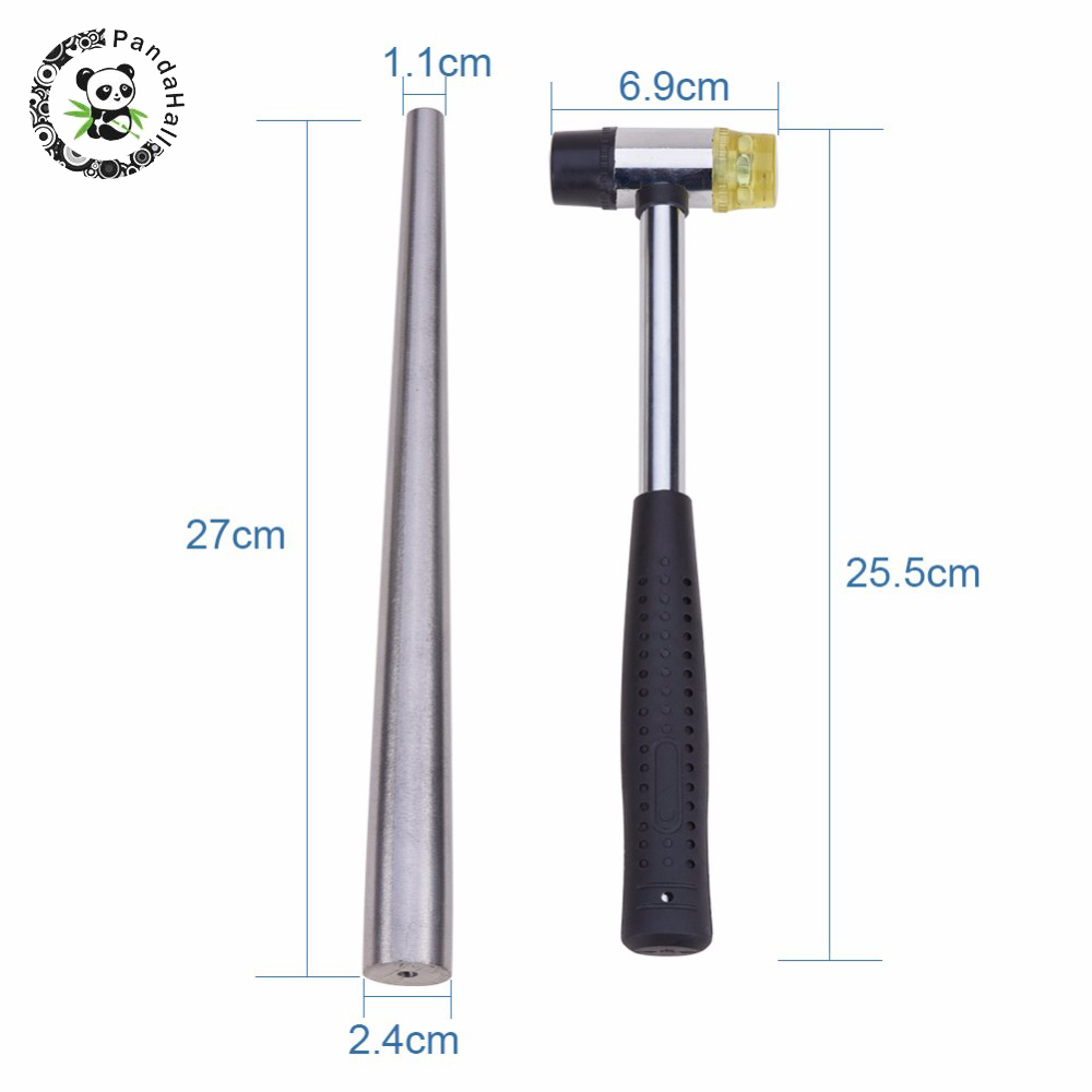 Sieraden Gereedschap 4 stks/set Ring Enlarger Stick Ring Sizer Vinger Meten Stick Doorn Handvat Hamers 25 ~ 28 cm/ 1.1cm