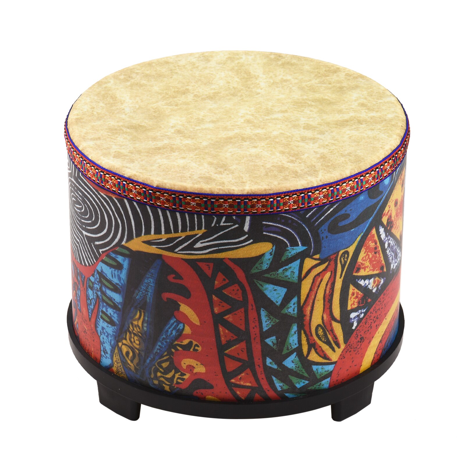 Tambor de suelo de madera de 10 pulgadas para niños, instrumento de percusión de Carnaval con 2 Mallets, accesorios de tambor