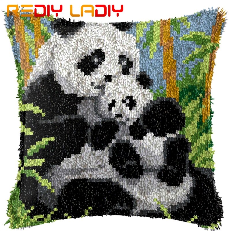 Spärrkrok kudde bröllop kärlek förtryckt canvas kudde fram akrylgarn virkat örngott kit hobby &amp; hantverkar heminredning: Bz737