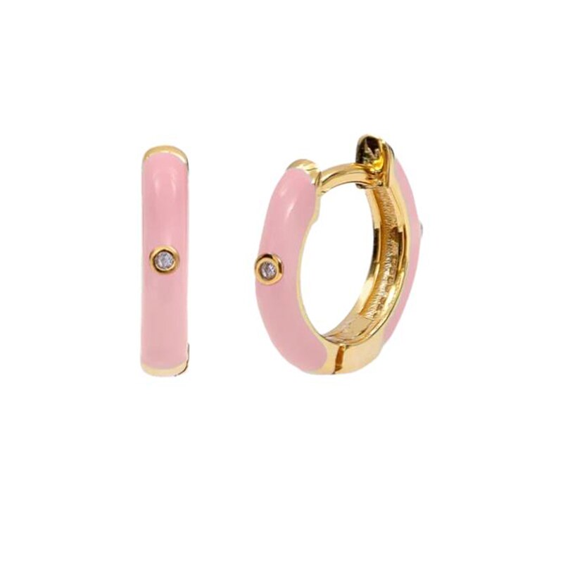 ROXI Ins 9 Colors Colorful Small Hoop Earrings for Women Fine Jewelry Cartilage Earrings Unusual 925 Sterling Silver Pendientes: 3 gold