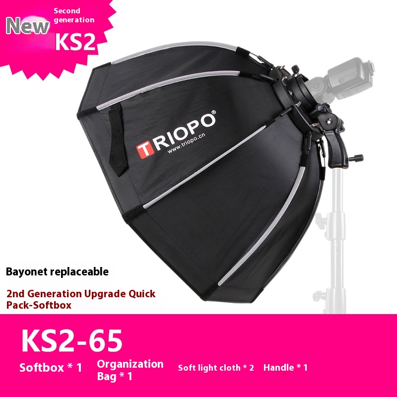 TRIOPO 55cm 65cm 90cm 120cm plegable octagonal Softbox S soporte empuñadura de mano para Godox V860III TT600 Yongnuo Speedlite Flash Light: Gris