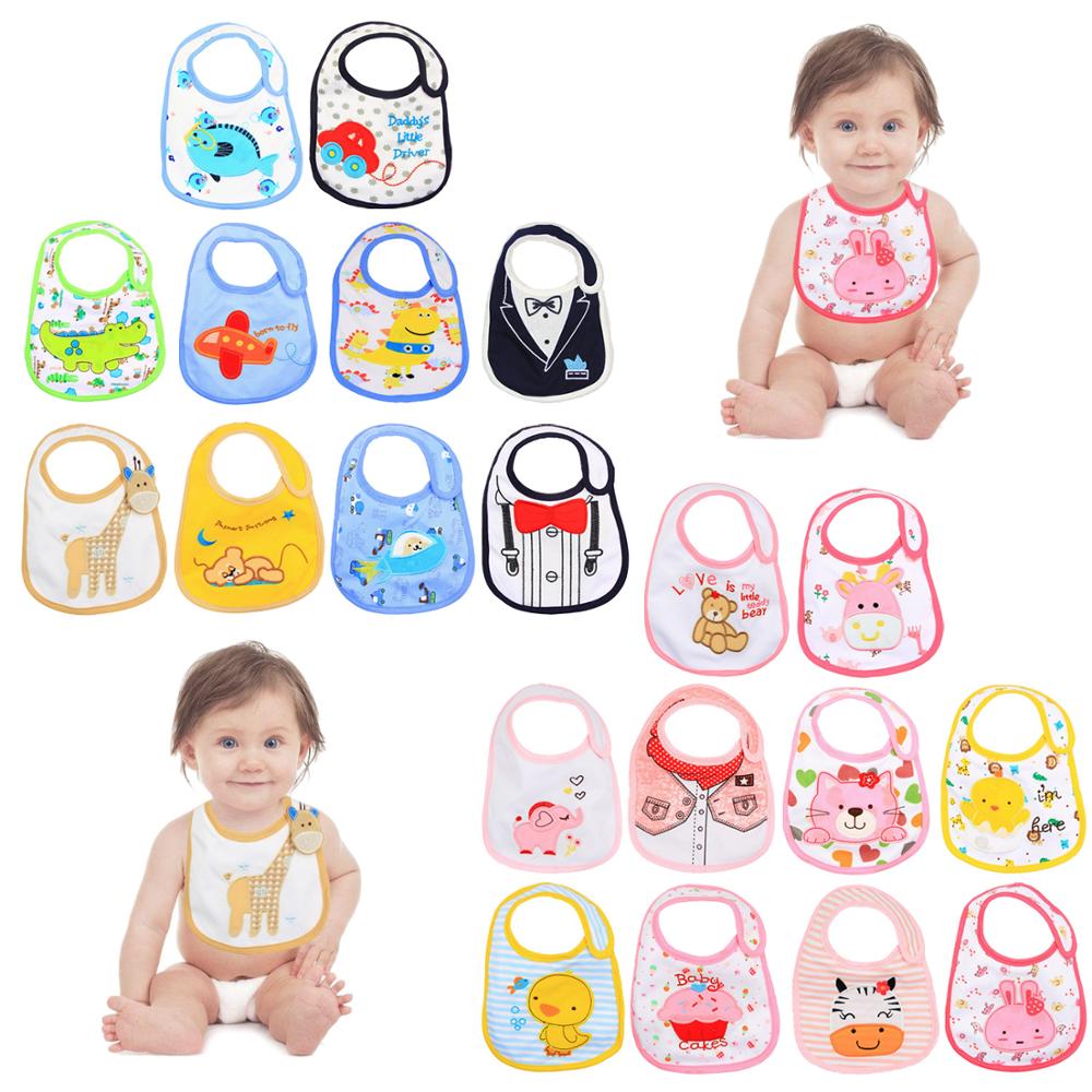 10PCS Cartoon Baby Lätzchen Infant 3-Schichten Wasserdicht Anti-schmutz Rülpsen Handtücher Kleinkind Spuck Kleidung Kinder Fütterung essen Schürze Kittel