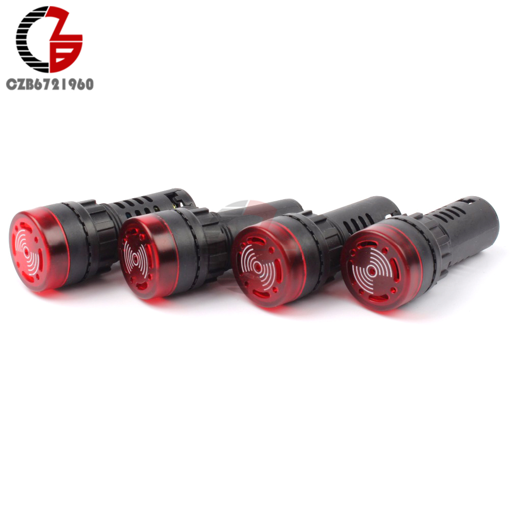 Buzzer d'alarme Flash LED 12V 24V 110V 220V lumière LED, voyant lumineux d'avertissement, rouge vert jaune, AD16-22SM