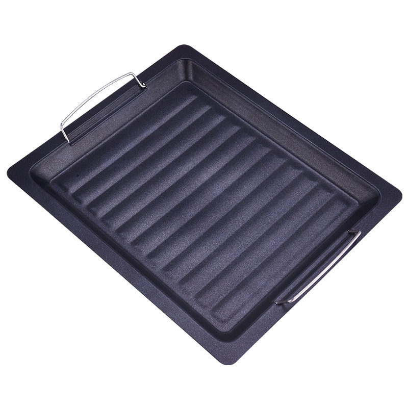 Sartén antiadherente de 30x25cm para barbacoa, plancha de superficie antiadherente, utensilio para barbacoa, accesorios para parrilla de barbacoa de carbón