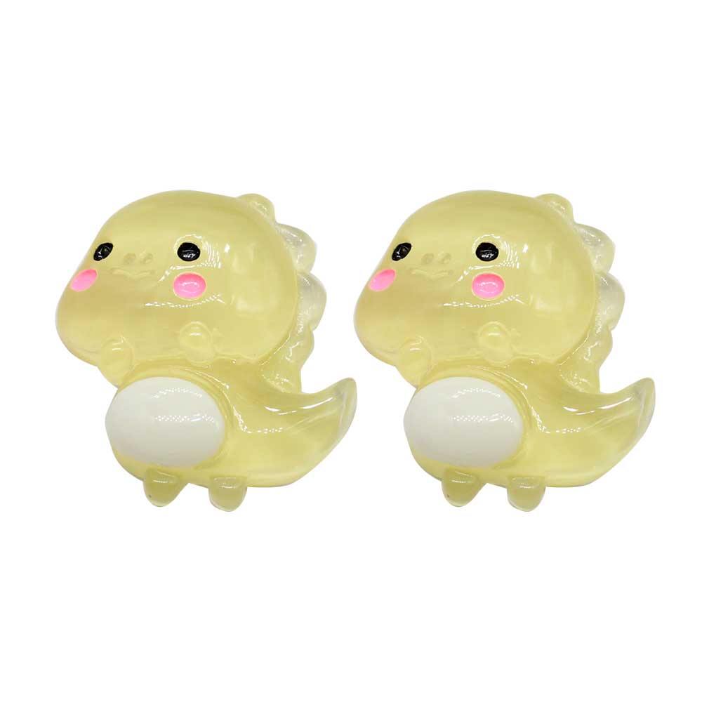 20/100pcs Cartoon Transparent Dinosaur Flatback Resin Cabochons Animals Embellishments for Scrapbooking DIY Kid Hair Bows