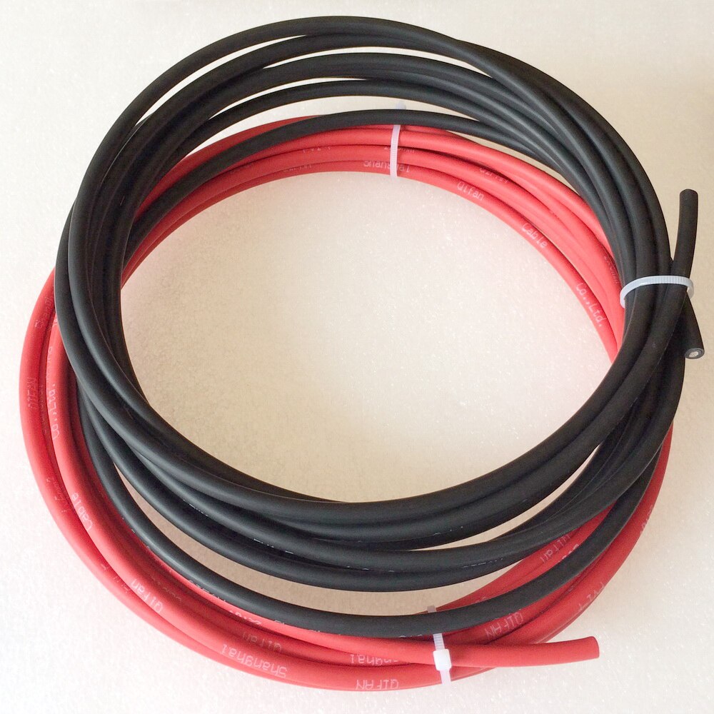 Zonnestelsel Pv Kabel Gebruikt Voor Zonnecellen Panel Verbinding 2.5 M Rood + 2.5 M Black Solar Kabel 4mm2 6mm2 10mm2