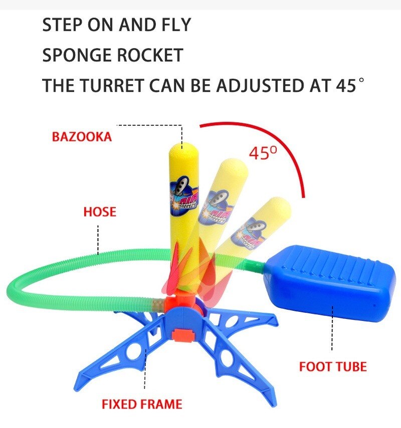 Kinder Air Gedrückt Stomp Rakete Pedal Spiele Outdoor-Sport Kinder League Werfer Schritt Pumpe Skittles Kinder Fuß Familie Spiel Spielzeug