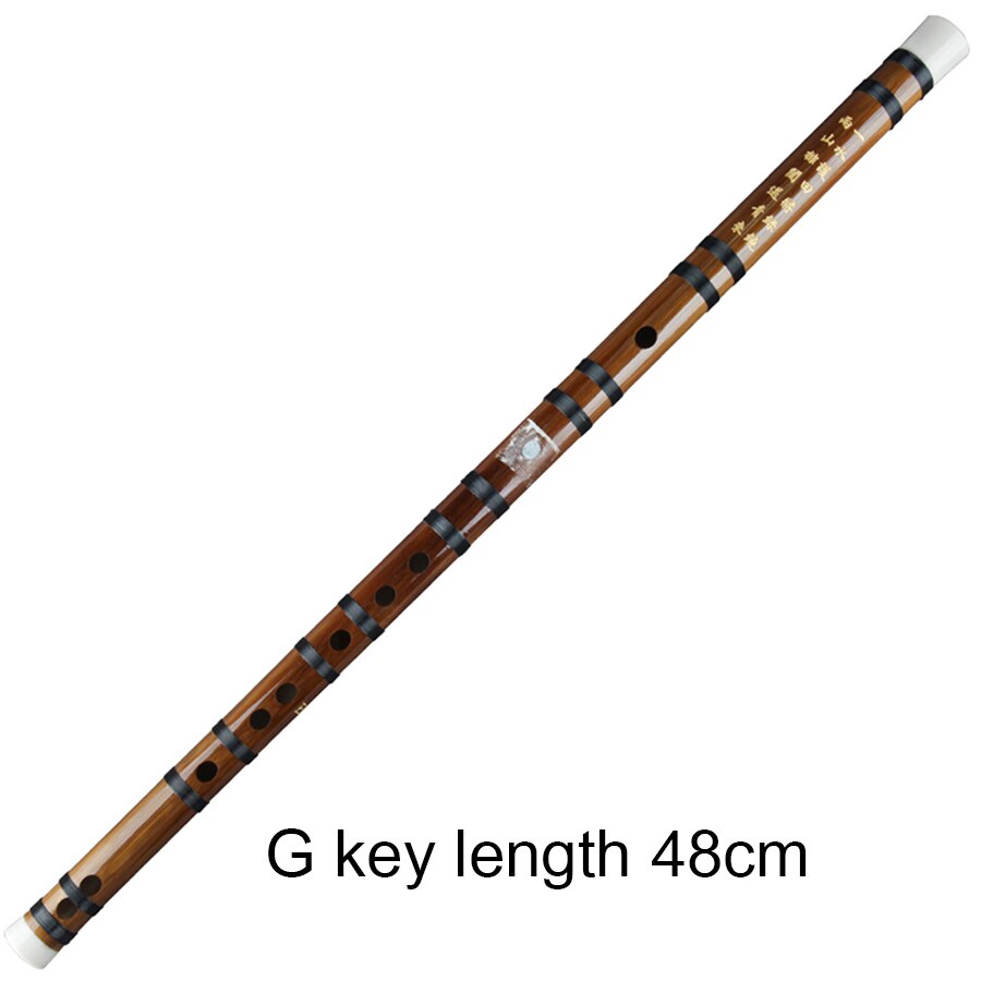 Bambusfløjte med sort linje traditionel kinesisk håndlavet træblæsermusikinstrument forsyning fingersætning diagram: Gkey