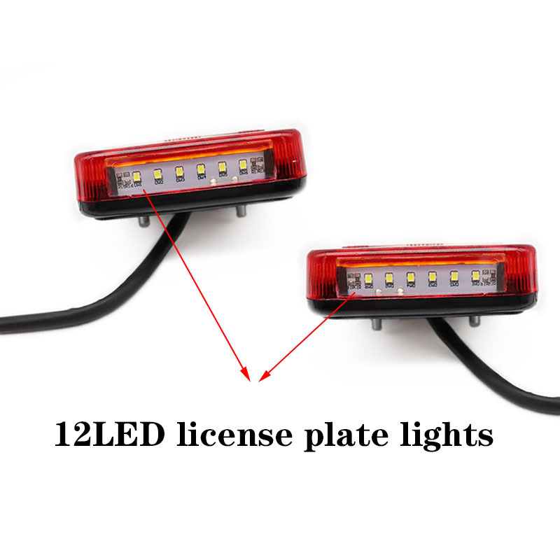 2 sztuk 12V-24V ciężarówka z przyczepą karawana 26 doprowadziło Taillight skręcać wskaźnik sygnału hamulca zatrzymać lampa tylna rewers z numer rejestracyjny światła