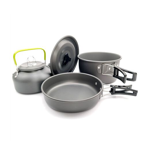 Outdoor Camping Backpacking Hiking Picnic Cookware Kit Cookware Set Camping Pots and Pans Set: Default Title