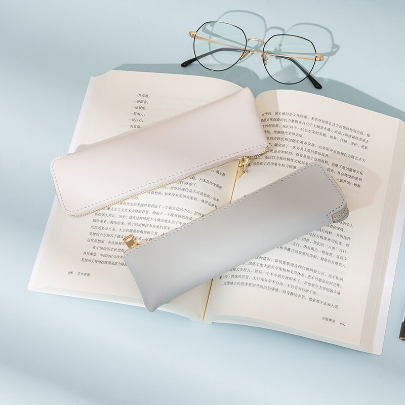 Etui dames met rits, schattig leren potlood, etui voor kunststudenten, schets, kleurpotloodtas