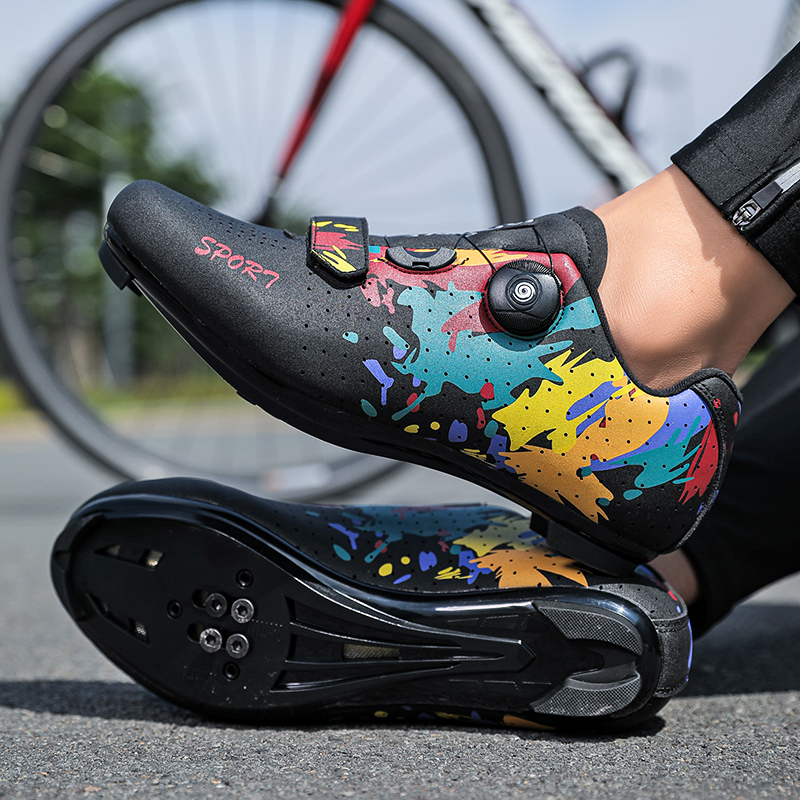 2025 MTB Radfahren Schuhe Männer Berg Schuhe Rennen Straße Fahrrad Flache Klitoris Sneaker Klampe Frauen Schmutz Geschwindigkeit Route Fahrrad Radfahren Spd: Schwarz / 43