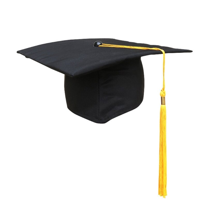 770B Stof Matte Afstuderen Hoed Voor Afgestudeerde Party Gefeliciteerd W/Kwastje Unisex: D