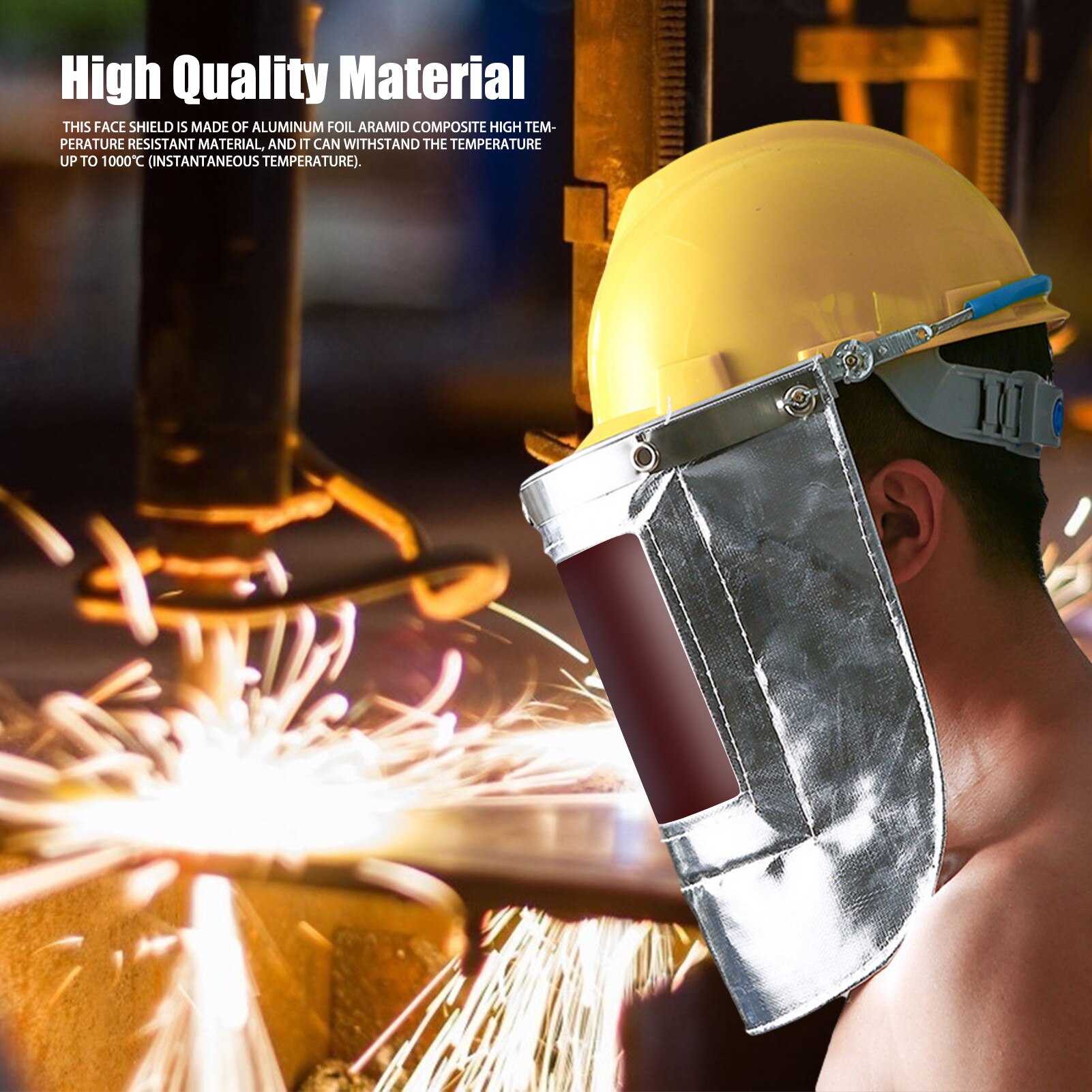 Welding Hood Protective Headwear Industrial Smelting Metallurgy Fireproof Aluminum Foil Welding Face Shield Cooking Shield