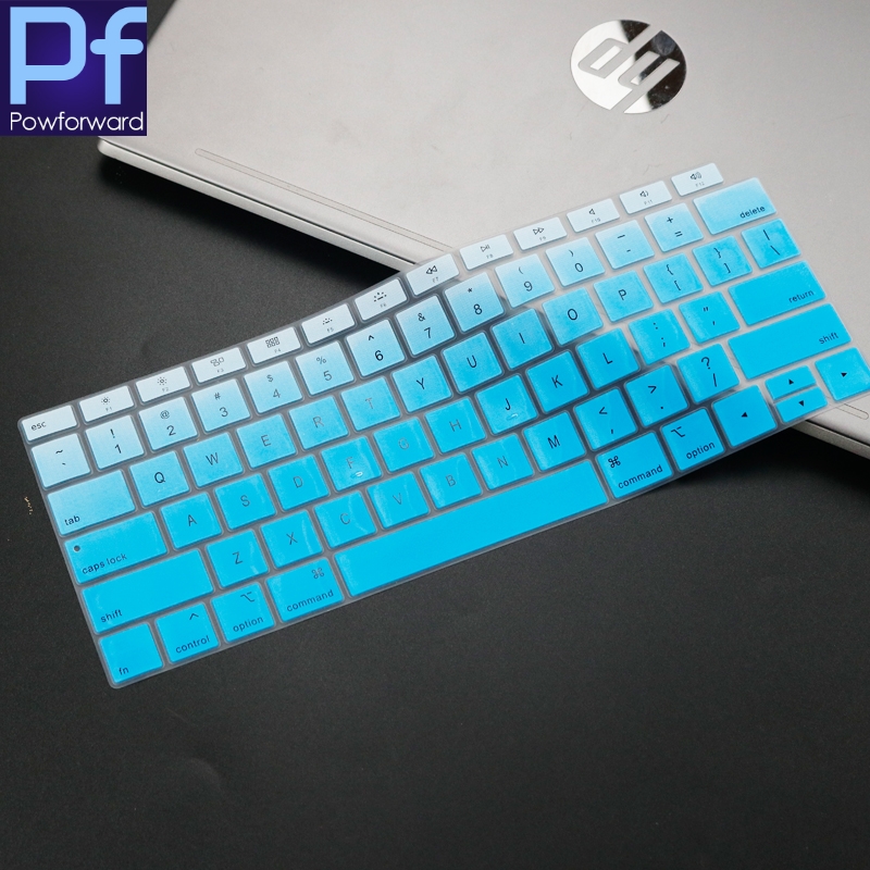 Silicone Keyboard Cover For MacBook Air 13 inch Release A1932 Touch ID Waterproof Dust-Proof Protective Skin: fadeblue