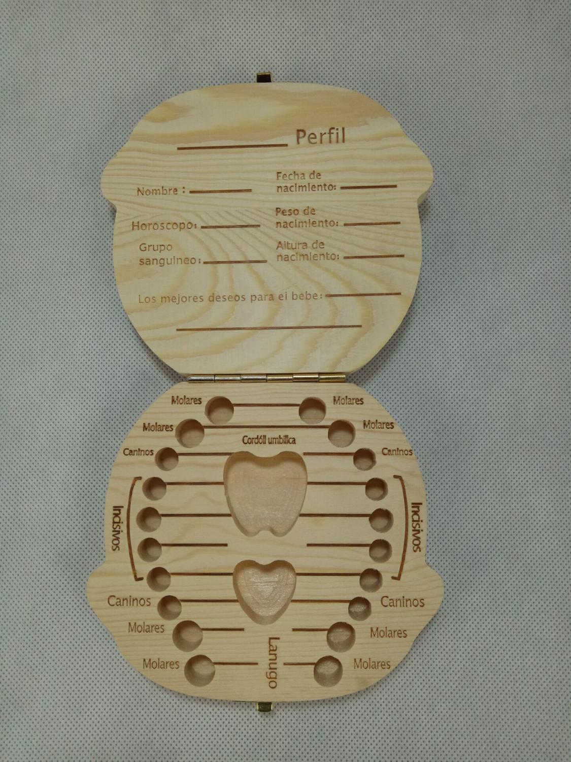Lanugo-caja de almacenamiento de dientes para niños, Mini soporte de dientes multiusos de madera, estuche de almacenamiento para dientes de leche, para recuerdos