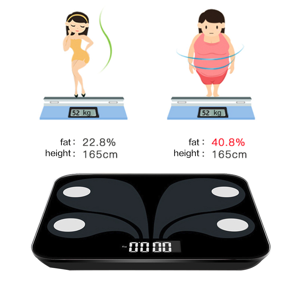 Bluetooth Body Fat Scale Smart Digital Bathroom Weight Scale with Smartphone App Wireless BMI Scale