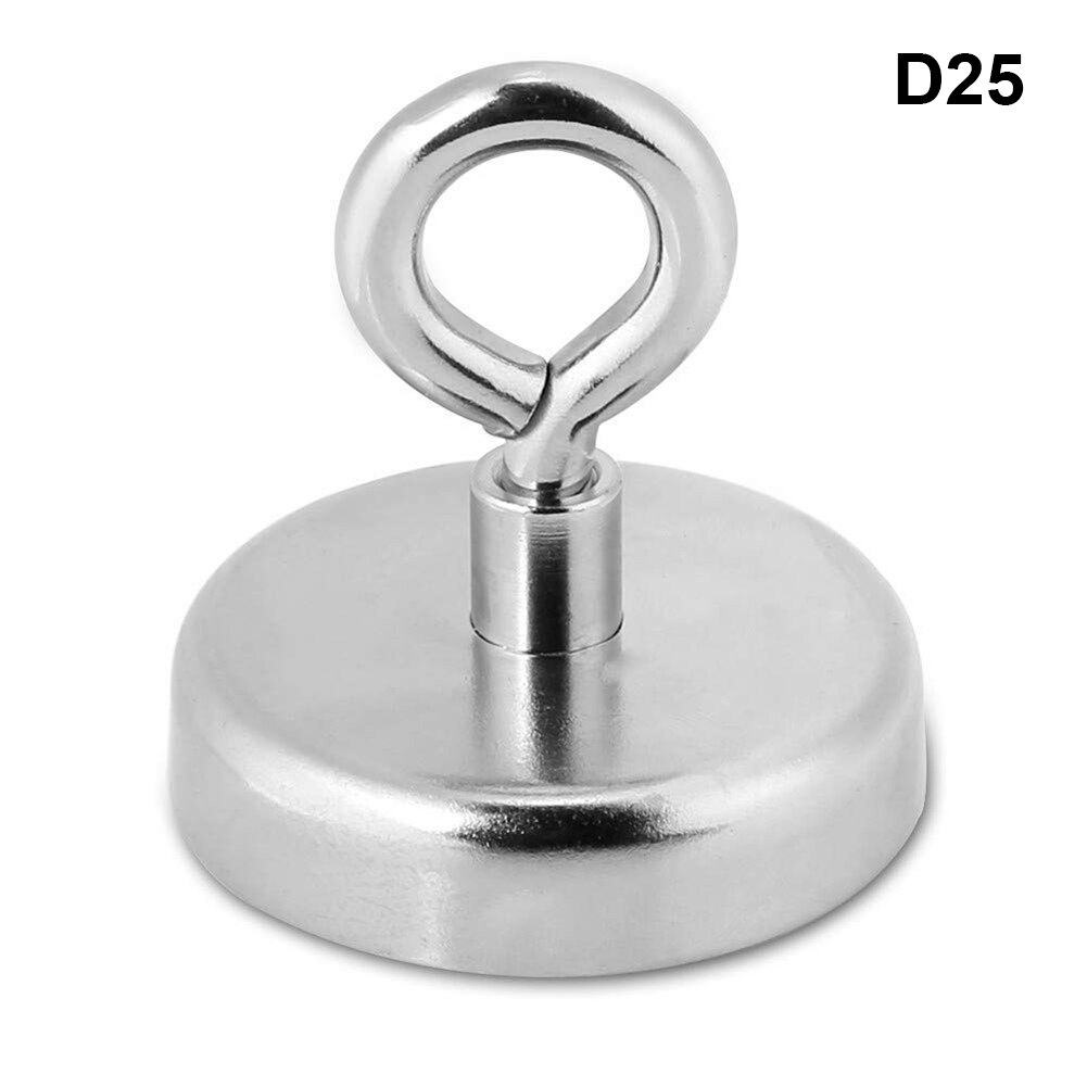 Stærk neodym magnet bjærgning rund trækkraft dybhavsflodfiskeri magnetisk holder øjebolt vertikale magnetiske materialer: D25