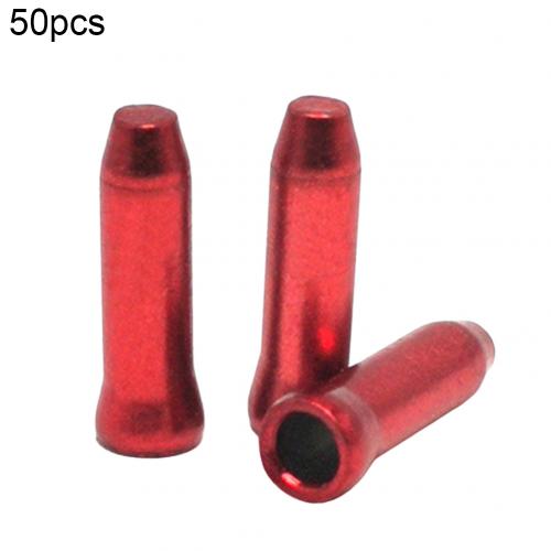 50Pcs Bike Bicycle Brake Shifter Inner Tips Shift Cables End Caps Cycling Parts MTB Bicycle Bike Shifter Twist Shifter: Wine Red