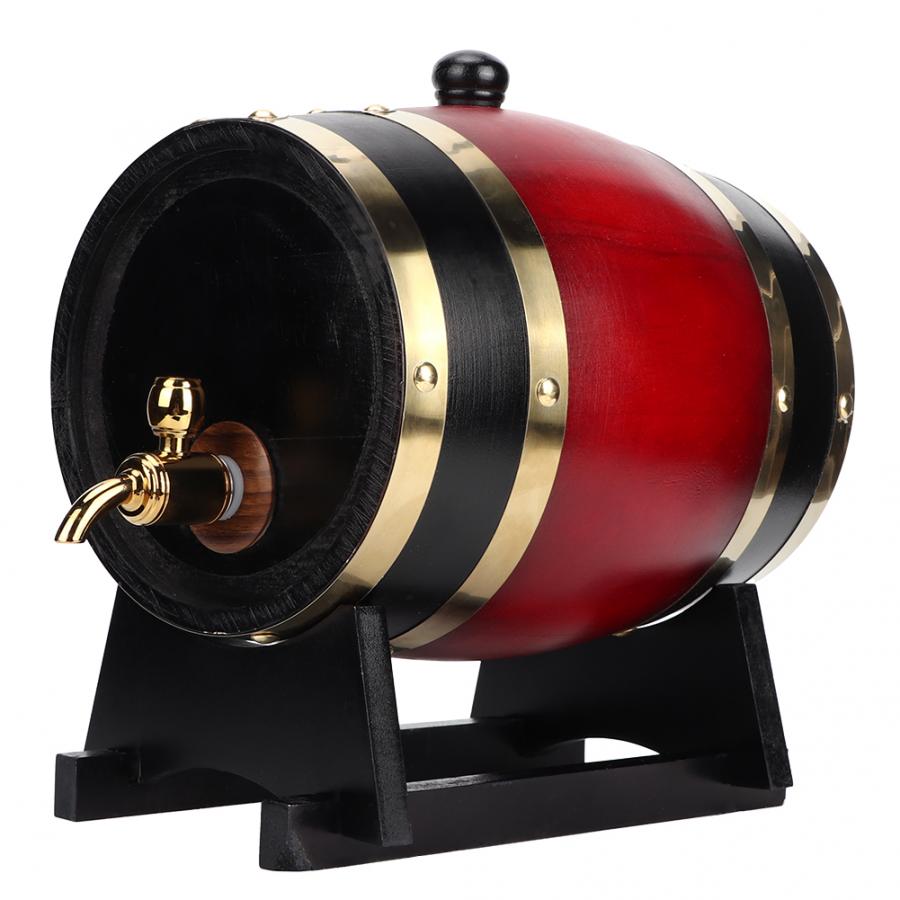3L Houten Vat Vintage Eiken Bier Brouwen Gereedschap Tap Dispenser Voor Rum Pot Whisky Wijn Mini Vaatje Bar Home Brew biervat