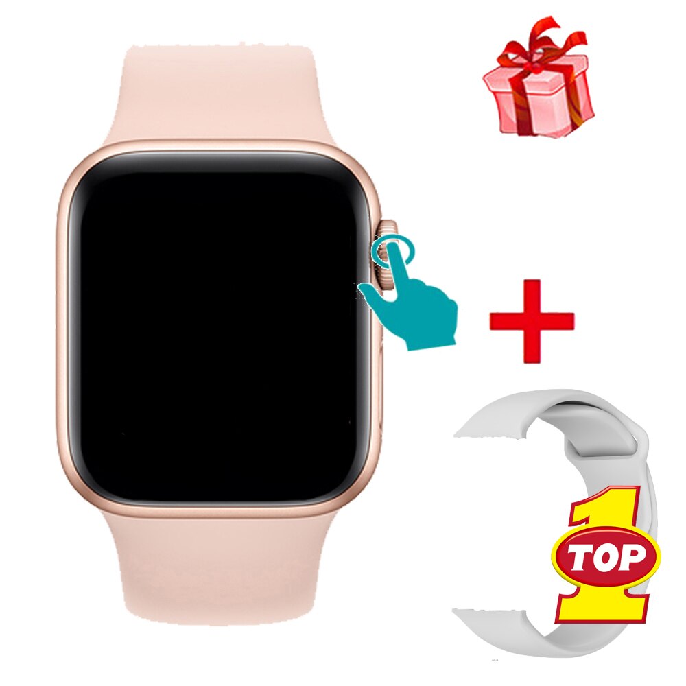 W4 Smart Watch Bluetooth Smartwatch W5 Men Women Music Camera Heart Rate Monitor Waterproof Smart Bracelet VS W34 F10 D28 I5 B57: Pink Add White