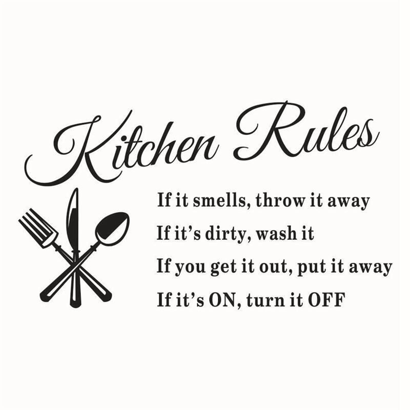 home decor Removable Wall Stickers Kitchen Rules Decal Home Accessories Beautiful Pattern Decoration home decor