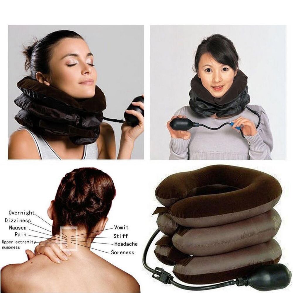 Kussen Hals Uitbreidbaar Pain-Relief Nekkussen Kraag Cervicale Tractie Pijn Relax Ondersteuning Massager Kussen Lucht Kussen Tractie