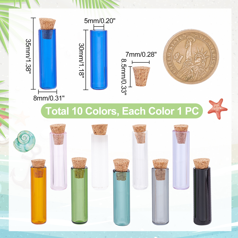 3 Set Dome Display Glazen Pot met Kurk 65x133mm Bell Cloche Glazen Decoratie Case voor Bloemplanten Exemplaren Ambachten Decoraties