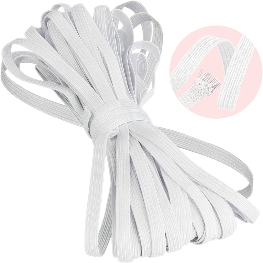 Bandas elásticas de 10M, cuerda elástica de 3/4/5/6/8/10mm, banda elástica pesada, banda elástica de tela suave, banda de punto elástica, manualidades y costura