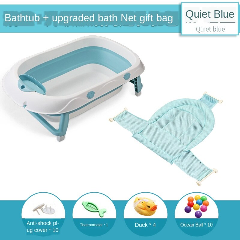 Folding Bath Tub Children Bath Bucket Baby Bathtub Bath Barrel Bathtub Newborn Bathtub: Blue B