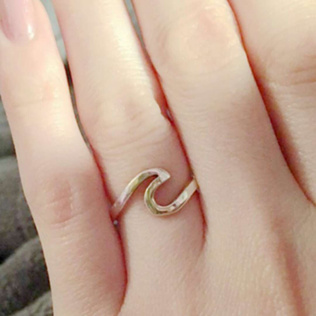 Stainless Steel Sea Gold Rose Gold Silver Color Wave Rings Ocean Surf Finger Jewelry Ocean Surf Ring for Women Surfer