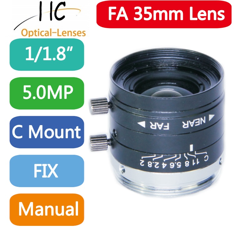 5MP F2.0 1/1.8Inch C Mount Manual Iris Lens 4mm 6mm 8mm 12mm 16mm 25mm 35mm 50mm 75mmFixed Focal Lightweight Machine Vision Lens: purplish red / Bundle3