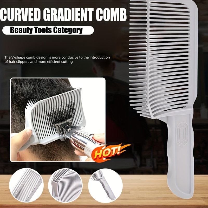 1 peine para cortapelos, peine de cabeza plana estilo masculino para mezclar y cortar, utilizado para peines de estilismo de salón