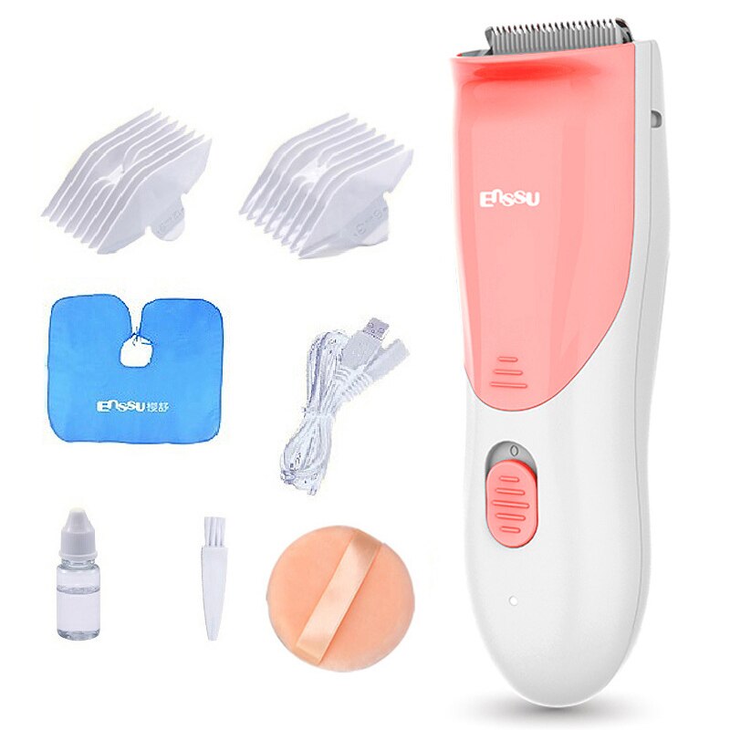 Electric Quiet Trimmer Baby Hair Clipper Child Hair Clippers Child Silent Cutting Machine Kids Infant Women Pet Hair Shaver: Pink
